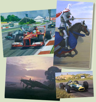 Enter Studio 88 Online Gallery - Motorsport, Aviation Medieval and Military Art - paintings, prints and cards by Michael and Graham Turner